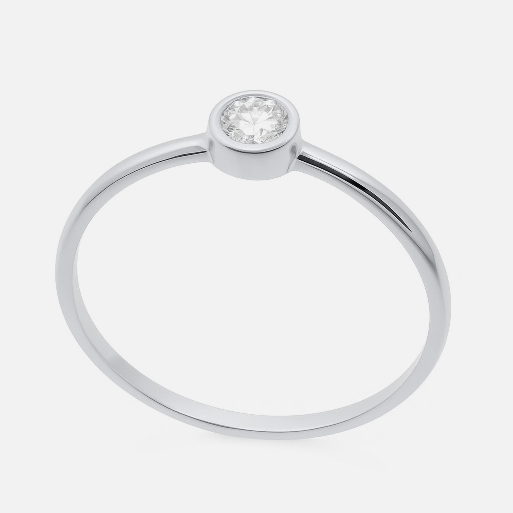 3MM DIAMOND WHITE GOLD SOLITAIRE RING.QUALITY VS.COLOR H.0.11 CT