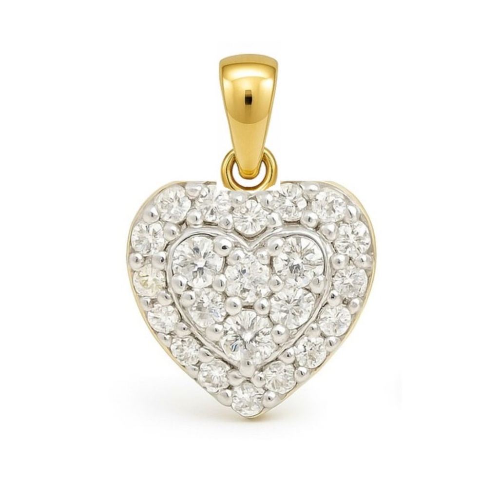 HEART SHAPED DIAMOND PENDANT.QUALITY SI.COLOR H.0.10 CT TW