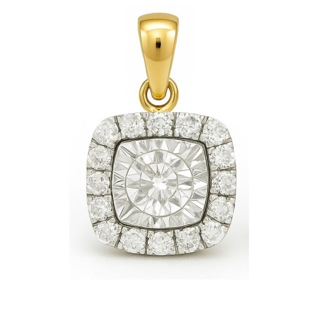 COLGANTE CUADRADO BRILLANTES1RD 0.05 1RD 0.05.0.10 CT TW