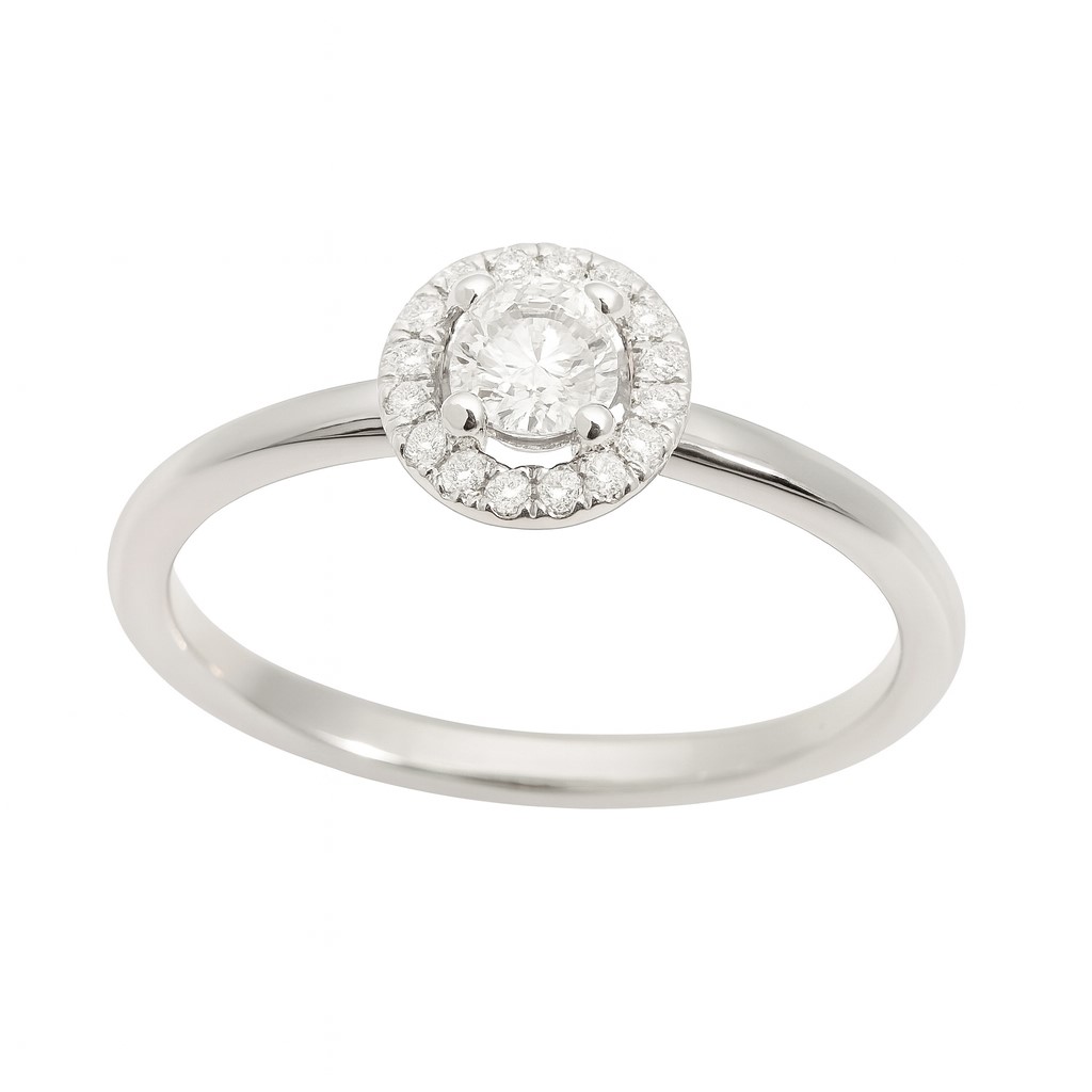 SORTIJA  BRILLANTES DI 1RD 0.10 CT 18RD 0.05. 0.15 CT TW