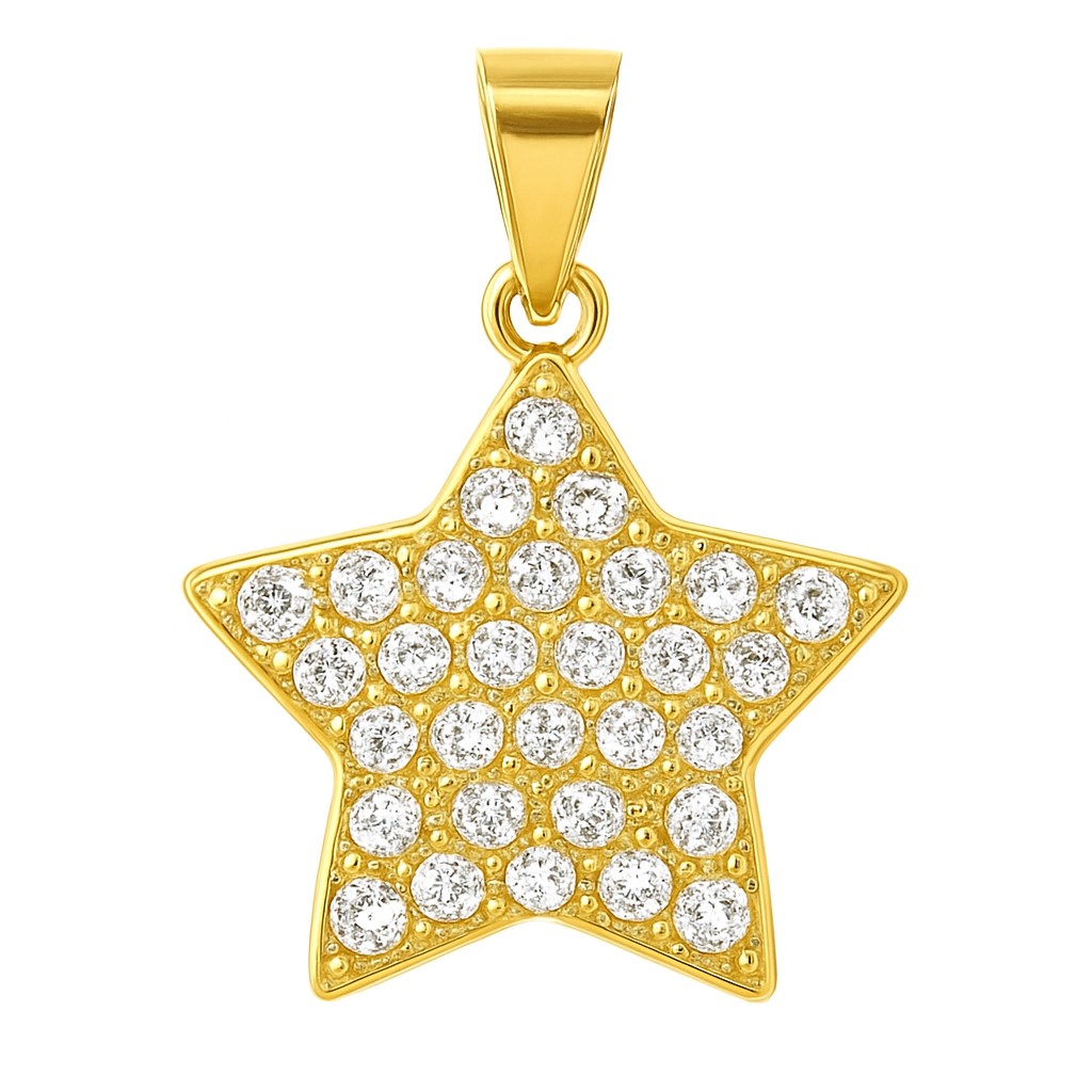 15MM STAR PENDANT WITH CZ