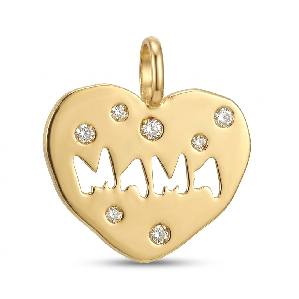 14x15MM HEART MUM PENDANT.9 KARAT GOLD