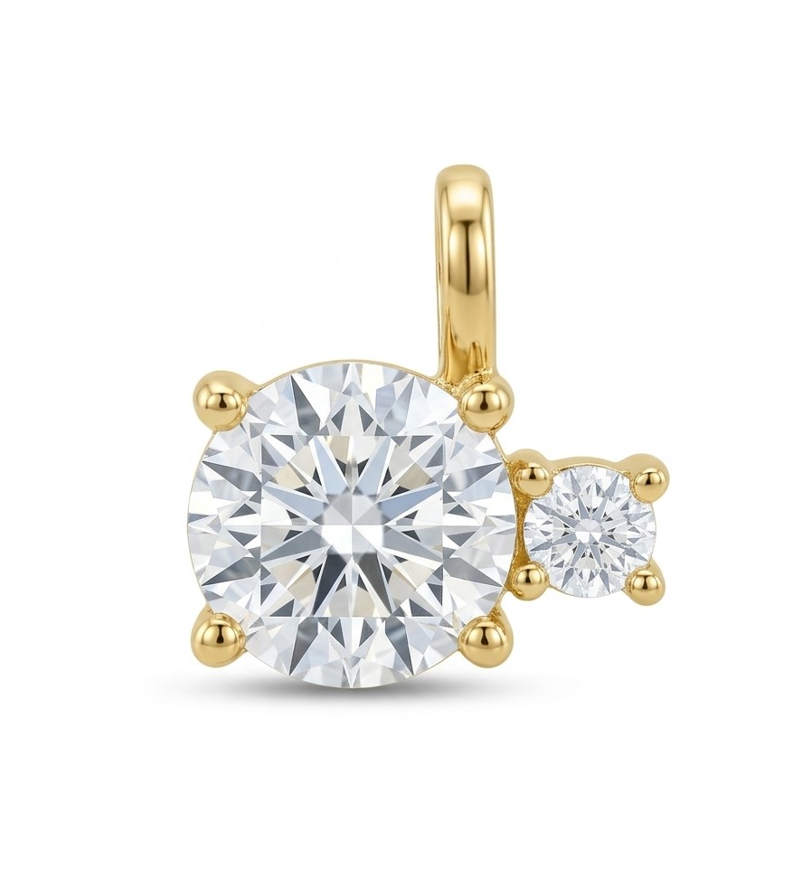 5MM ROUND CZ PENDANT.9 KARAT