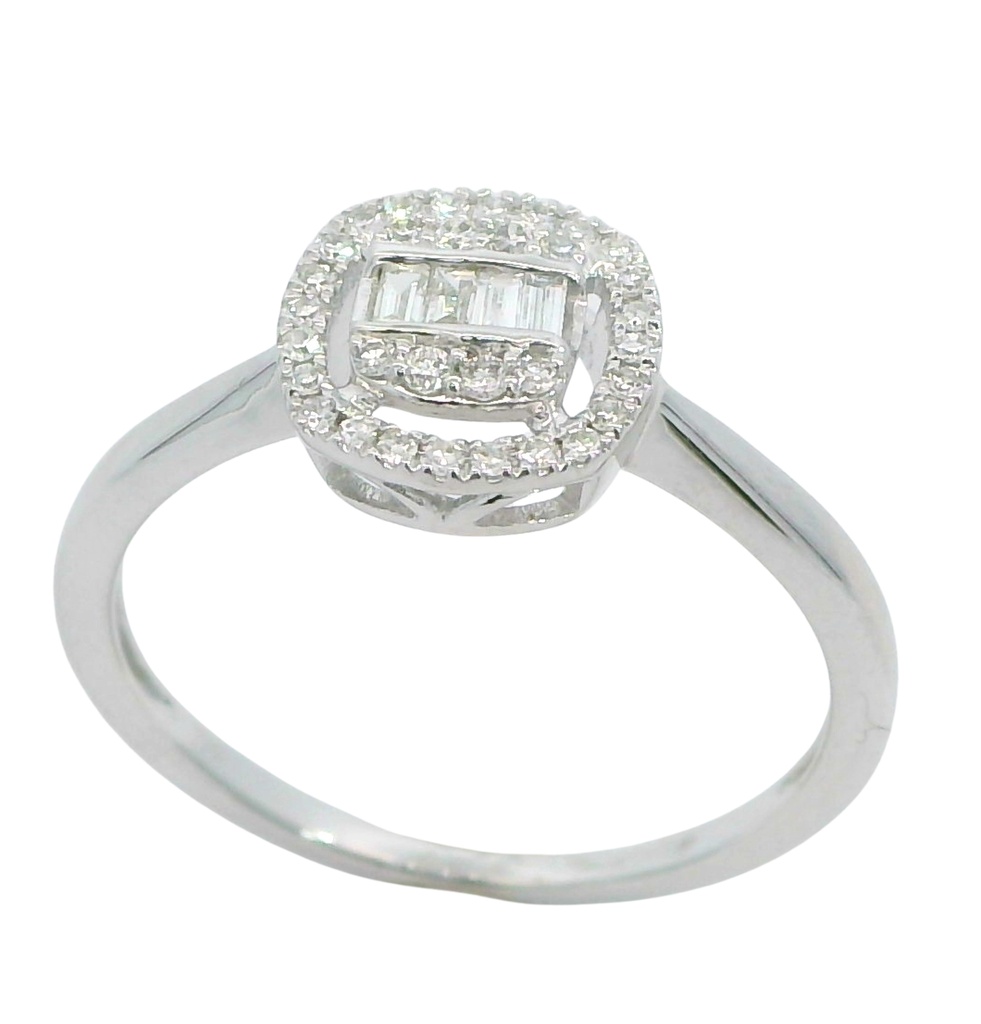 WHITE GOLD DIAMOND RING.QUALITY SI.COLOR H.0.16 CT TW