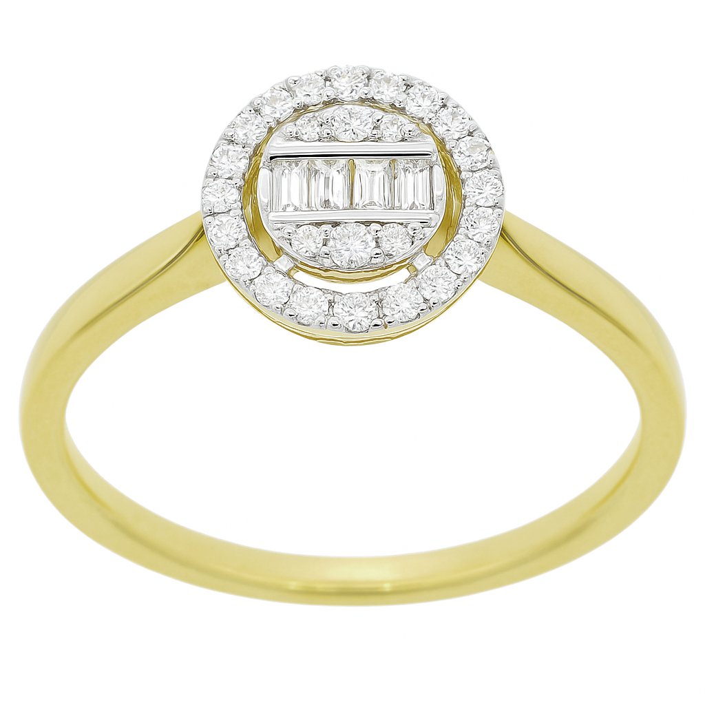 DIAMOND RING.QUALITY SI.COLOR H.0.31 CT TW