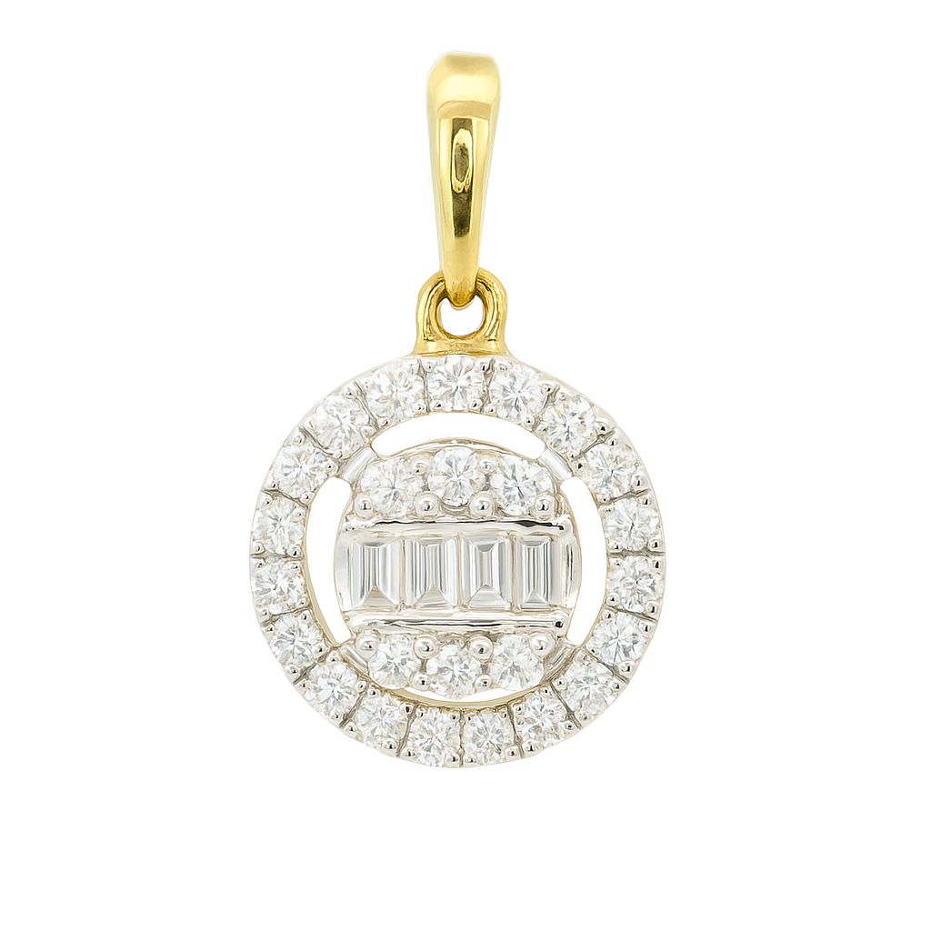 ROUND DIAMOND PENDANT.QUALITY SI.COLOR H.0.16 CT TW
