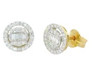 ROUND DIAMOND STUD EARRINGS.QUALITY SI.COLOR H.0.31 CT TW