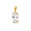 COLGANTE TOPACIO BLANCO OVAL 7x5MM. 9 KILATES