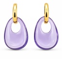 PENDIENTES COLOR AMATISTA .24MM.9 KILATES