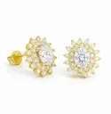 5x4MM CZ OVAL CZ 9 KARAT GOLD STUD EARRINGS