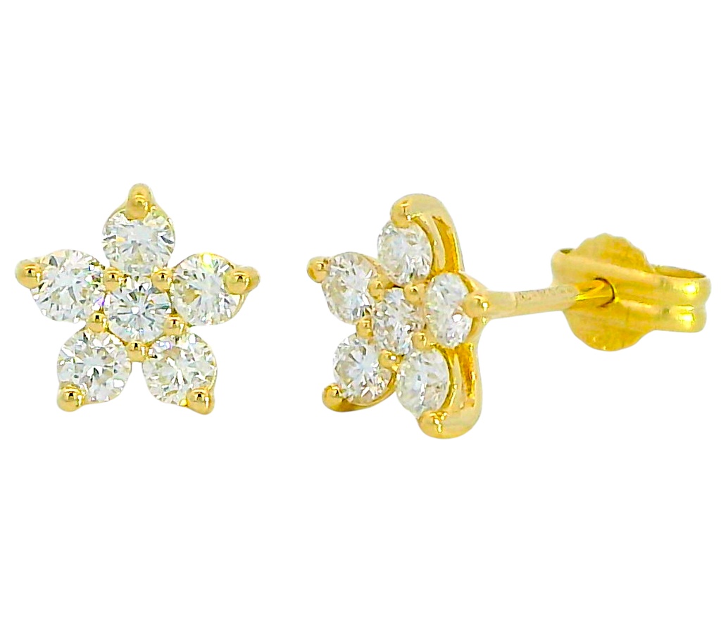DIAMOND STUD EARRINGS.QUALITY SI.COLOR H.0.50 CT TW