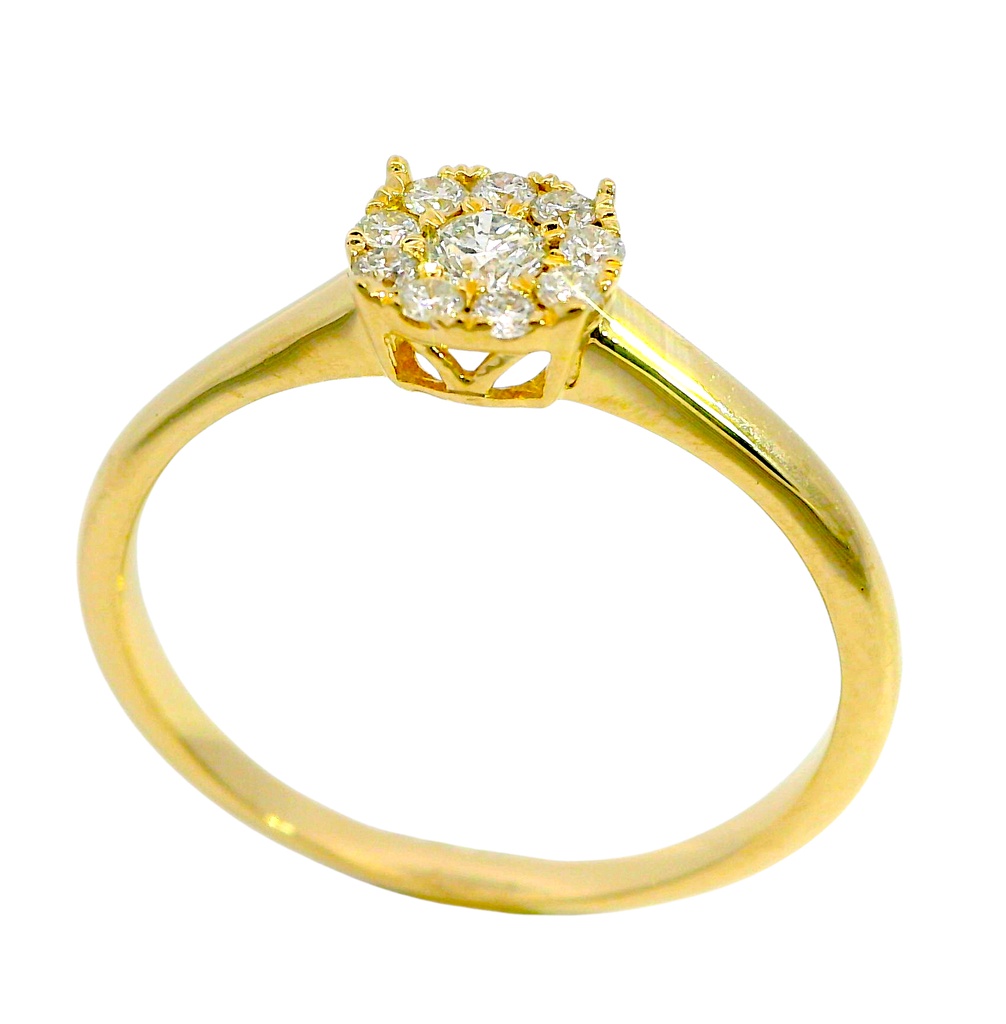 SORTIJA BRILLANTES DI 1 RD SI H 0.06 DI 9 RD SI H 0.09 CT.0.15CT TW.
