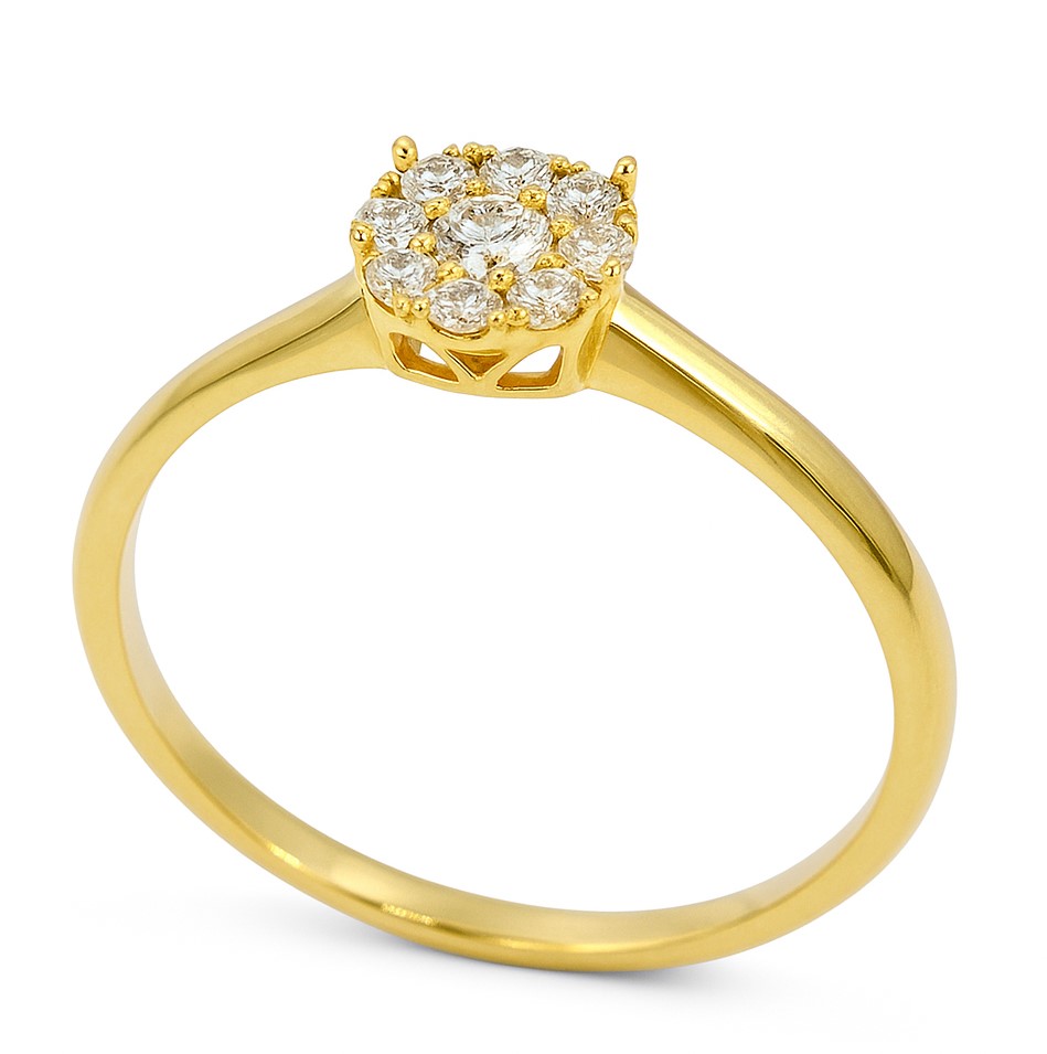SORTIJA BRILLANTES DI 1 RD SI H 0.06 DI 9 RD SI H 0.09 CT.0.15CT TW.