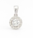 COLGANTE REDONDO 6x6MM 1 BRILLANTE DE  0.10 CT Y 9 DE 0.05 CTS