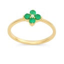 DIAMOND AND EMERALD RING.0.038 CT TW EMERALD