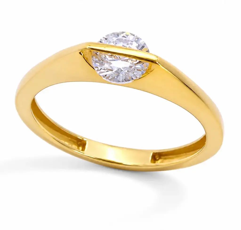 SORTIJA CIRCONITA GIRATORIO PIEDRA 5MM 9KILATES