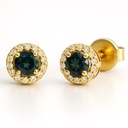 PENDIENTE CUAJO 5MM.TOPACIO LONDON BLUE DE 3MM Y CIRCONITAS.