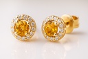 5MM STUD EARRINGS.3MM CITRINE AND CZ