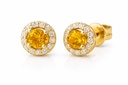 5MM STUD EARRINGS.3MM CITRINE AND CZ