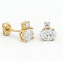 PENDIENTE OVAL 2 GARRAS 6X4MM.9 KILATES