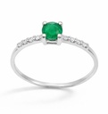 SORTIJA ESMERALDA REDONDA 4MM 8 BRILLANTES 1MM H-SI 0.06 CT TW