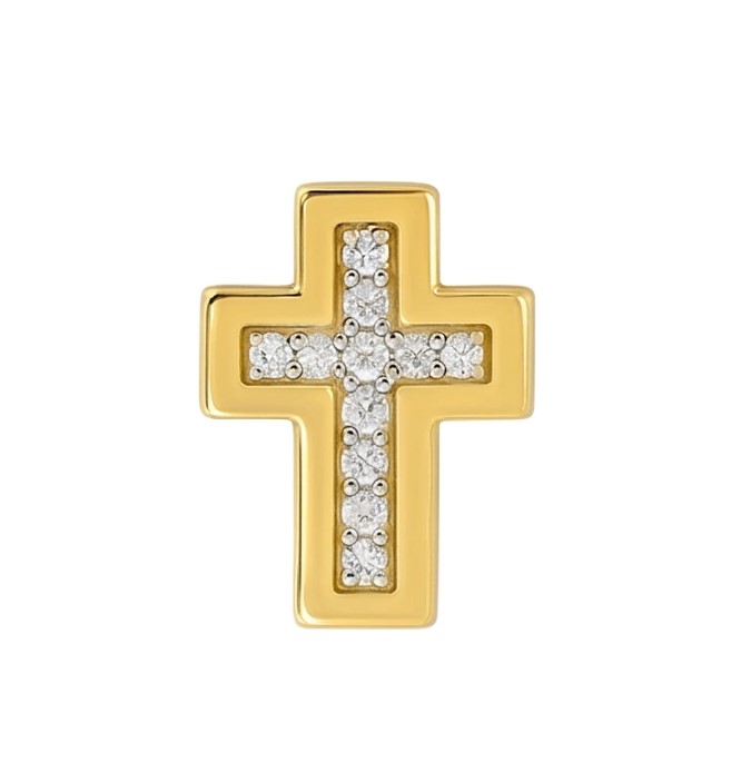 10x7MM DIAMOND CROSS PENDANT.QUALITY SI.COLOR H.0.044 CT TW