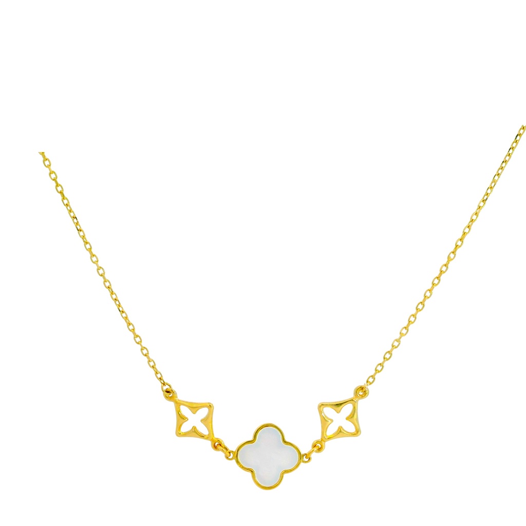 MOTHER OF PEARL FLOWER NECKLACE.45CM LENGHT