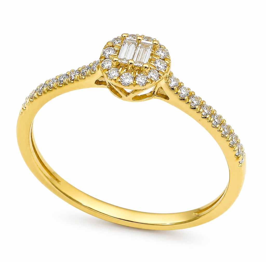 SORTIJA BRILLANTES DI 2BG SI H 0.43 DI 28 RD SI H0.12CT TW.