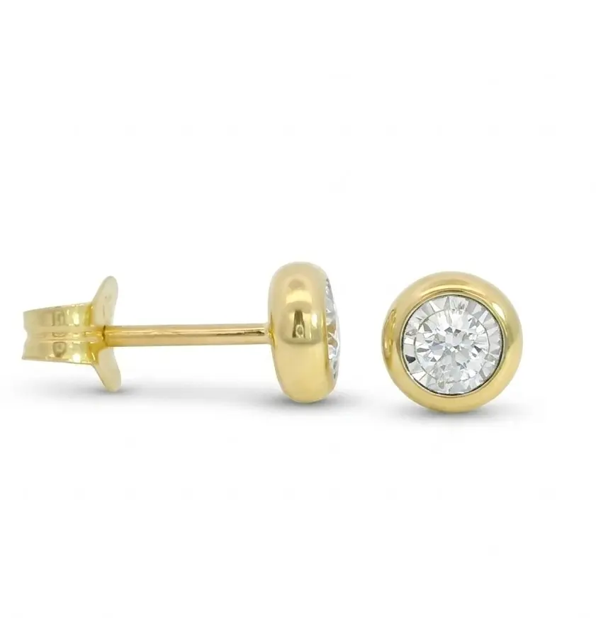PENDIENTES BRILLANTES CHATON Di 1 RD 0.24 CT TW