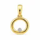14MM ROUND PENDANT WITH 1 DIAMOND(0.03 CT)