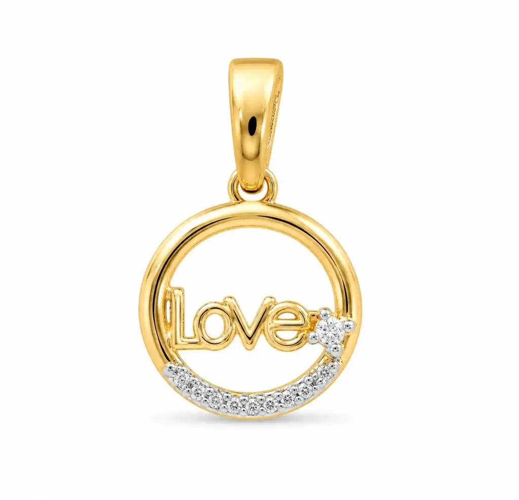COLGANTE "LOVE" REDONDO 5 BRILLANTE DE  0.013  DI 1RD VSI H 0.017CT TW.17MM CON LA REASA