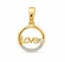 14MM "LOVE" PENDANT WITH DIAMONDS
