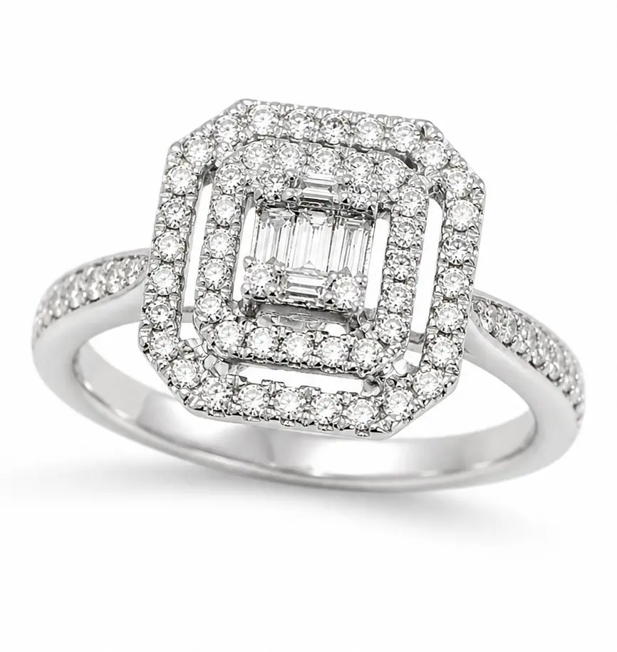 0.50 CT TW WHITE GOLD DIAMOND RING.QUALITY SI.COLOR H