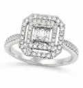 0.50 CT TW WHITE GOLD DIAMOND RING.QUALITY SI.COLOR H
