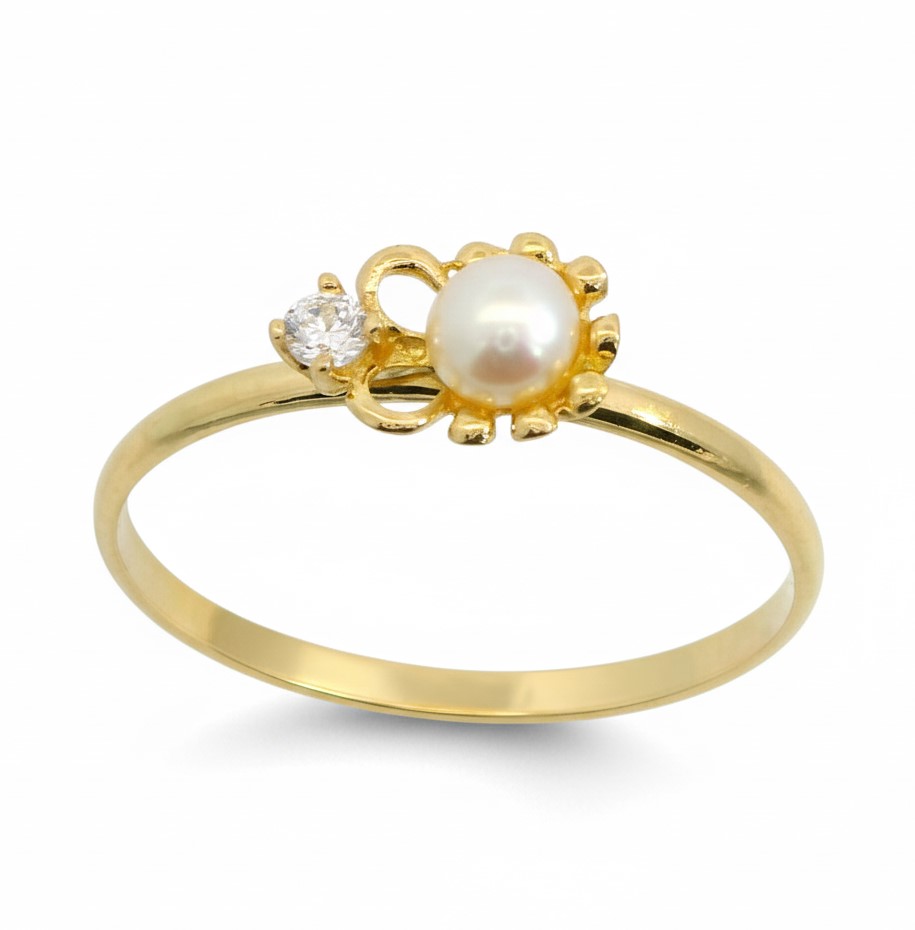 FIRST COMMUNION RING WITH FRESHWATER PEARL