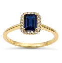 SORTIJA ZAFIRO 6x4MM (0.66 CT) Y BRILLANTES 0.08 CT TW