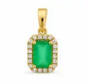 6x4MM(0.66 CT) EMERALD PENDANT WITH SI-H 0.08 CT TW DIAMONDS 