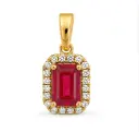 6x4MM (0.66 CT) RUBI PENDANT WITH H-SI 0.08 CT TW DIAMONDS