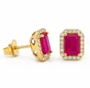PENDIENTES RUBIES 6x4MM(1.32 CT TW)Y  BRILLANTES Di 40 SC 0.16 PP