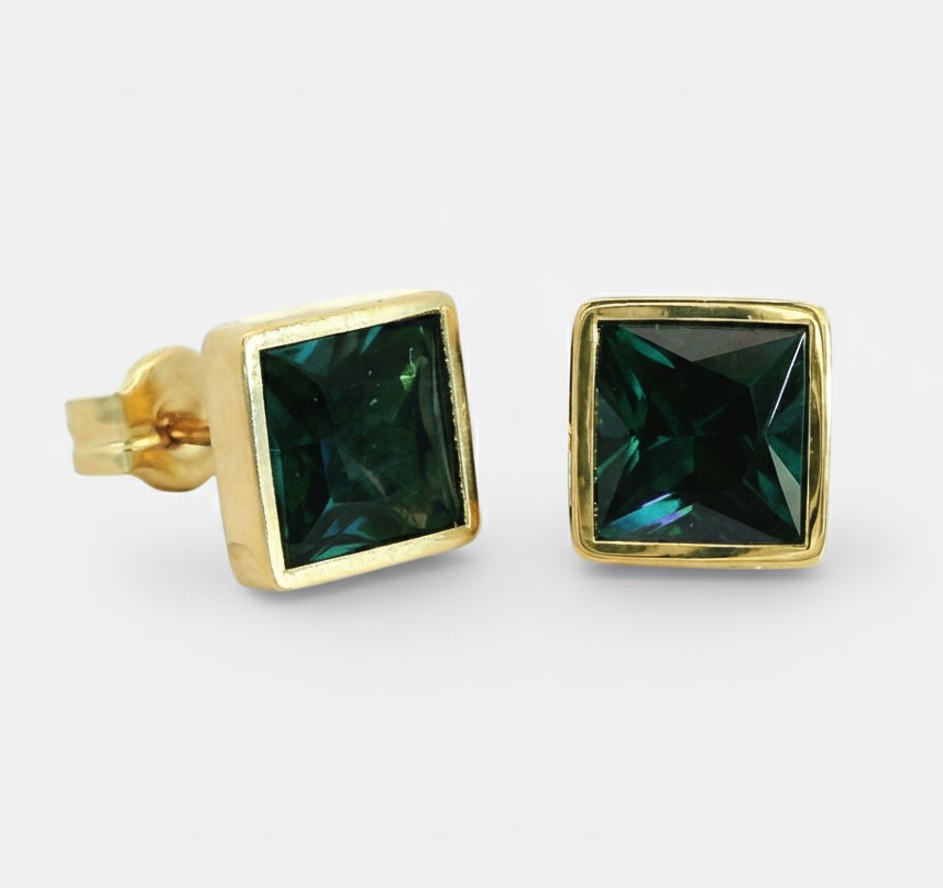 6x6MM LONDON BLUE TOPAZ STUD EARRINGS