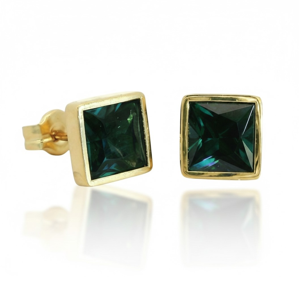 6x6MM LONDON BLUE TOPAZ STUD EARRINGS