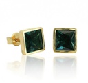 6x6MM LONDON BLUE TOPAZ STUD EARRINGS