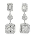 DIAMOND DANGLING EARRINGS.SI-H.0.87 CT TW