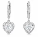 WHITE TOPAZ AND H-SI DIAMONDS (0.15 CT TW) DANGLING EARRINGS.LEVERBACK