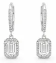 PENDIENTES BRILLANTES CUADRADO Di 70 RD 0.16 CT.TW 2RD ZAFIRO BLANCO 1.20 CT .0.16 CT TW