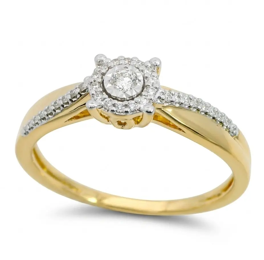 SORTIJA CUAJO BRILLANTES 1RD SI H 0.035 DI 32 RD SI H 0.095CT.0.13 CT TW.