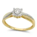 H SI DIAMONDS RING.0.13 CT TW .TWO TONE GOLD