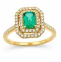 0.65 CT EMERALD AND 0.34 CT TW DIAMONDS RING