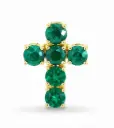 0.65 CT TW EMERALD CROSS PENDANT