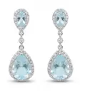 PEAR AND ROUND DIAMOND CUT DANGLING EARRINGS